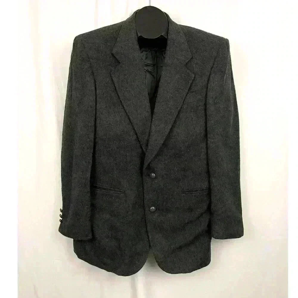 VTG Charcoal 100% Camel‎ Hair Men's Blazer Sports Jacket Lined 40R Made in USA